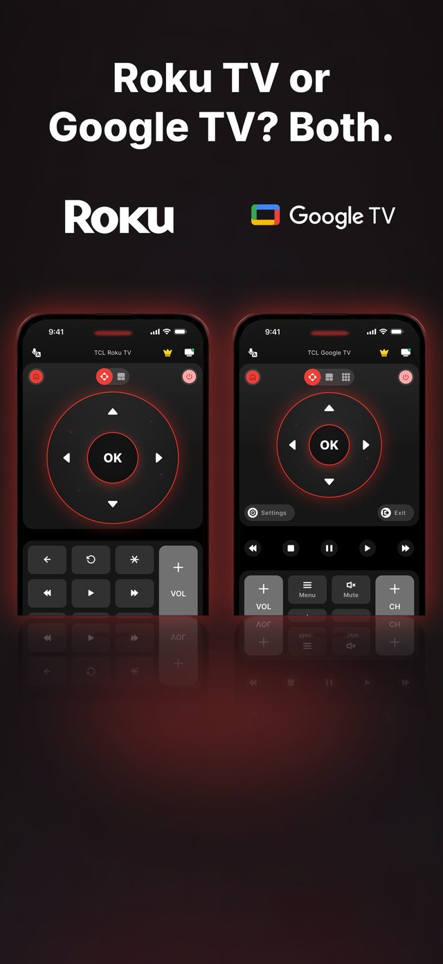 Works with TCL Roku TV and TCL Google TV models