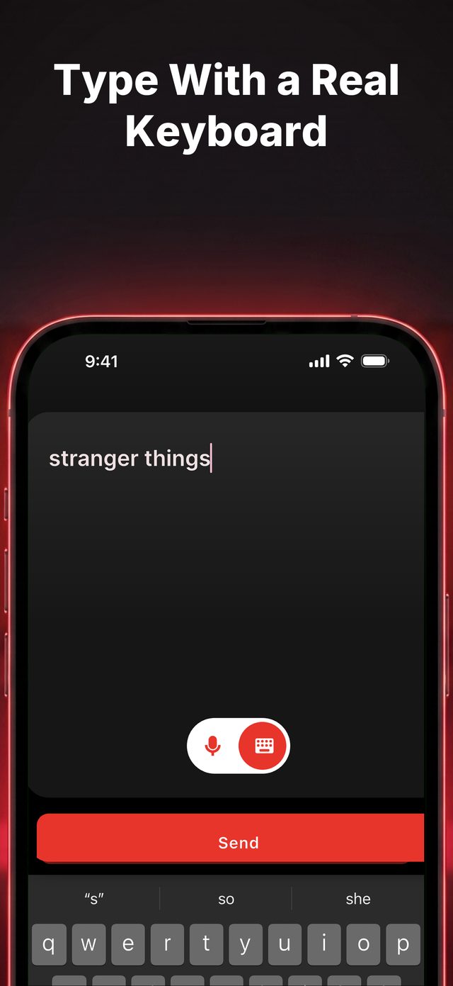 Type TV searches with a real keyboard from your phone