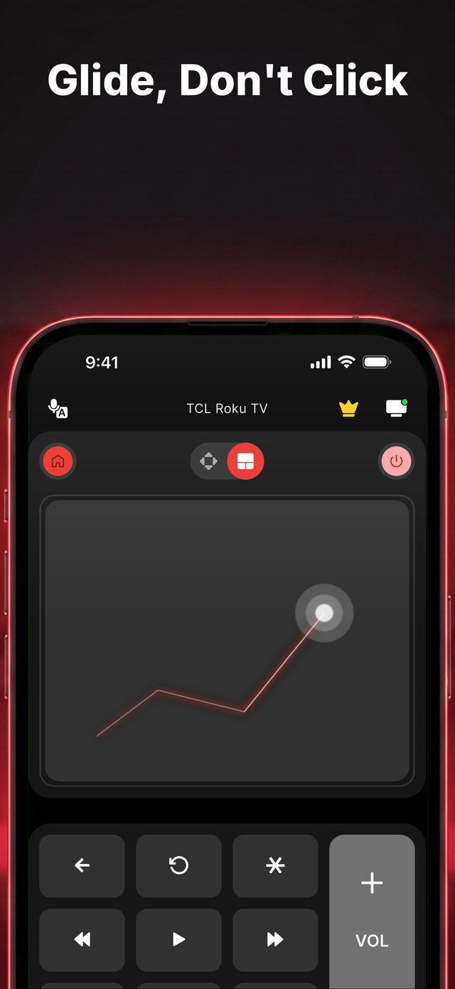 Touchpad mode — glide instead of clicking