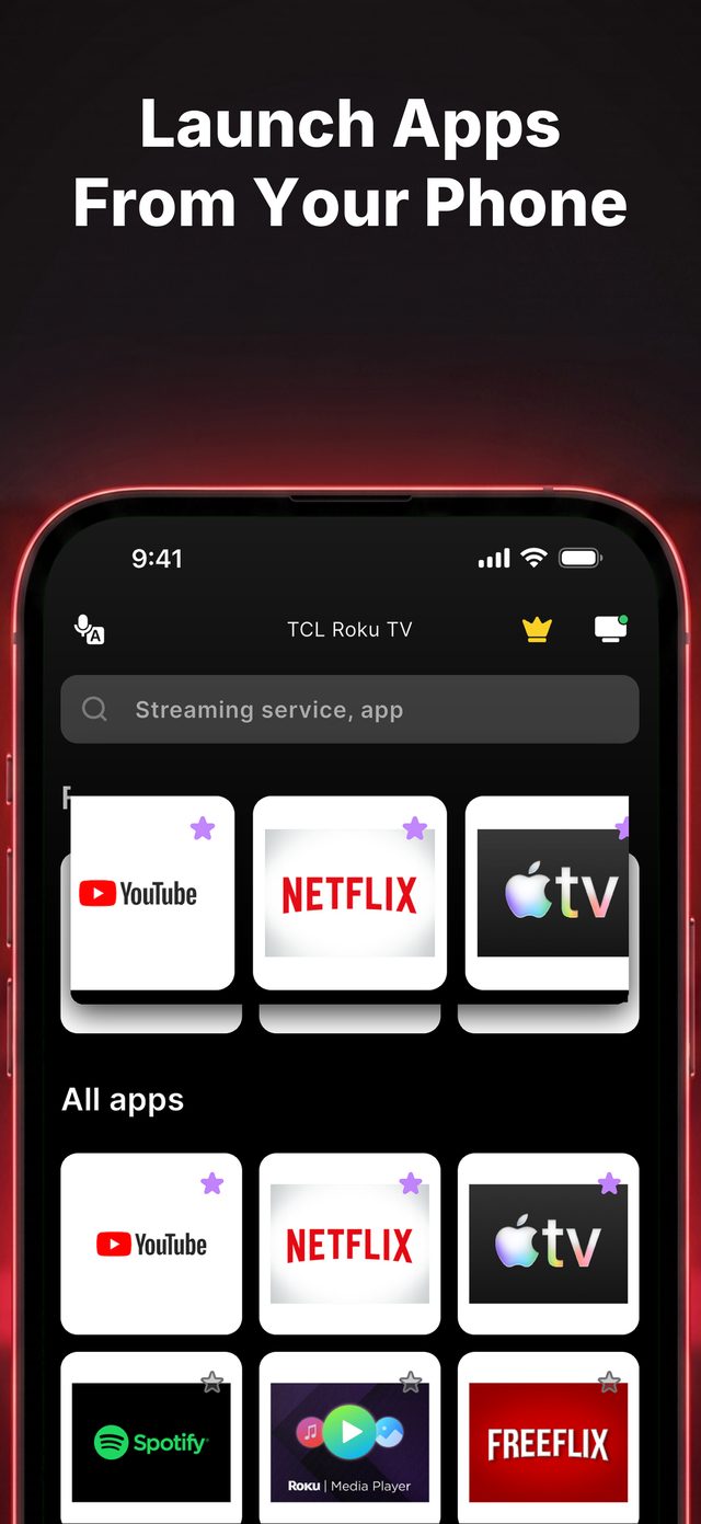 Launch YouTube, Netflix, Apple TV and more from your phone