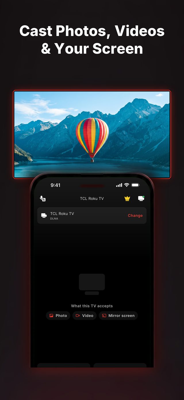 Cast photos, videos and your screen to the TV
